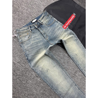 Quần Jean Nam Ống Slim côn đứng Wash Hoạ Tiết Sang Trọng Phong Cách Streetwear