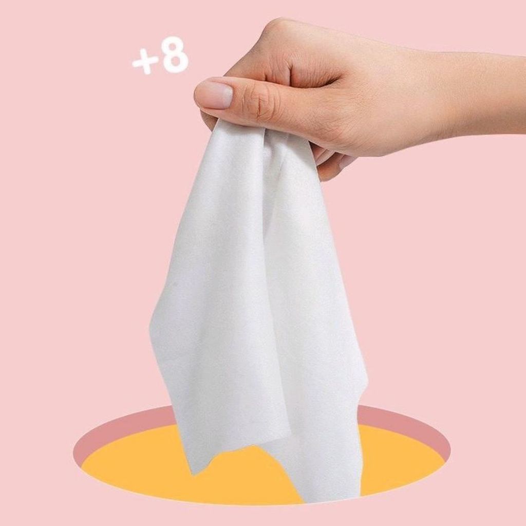 [COMBO 5 Túi - 40 Gói ] Khăn Ướt Mini Không Mùi Nhỏ Gọn Tiện Lợi Khăn Giấy Ướt Cho Bé ( 5 Túi- 320 Miếng )