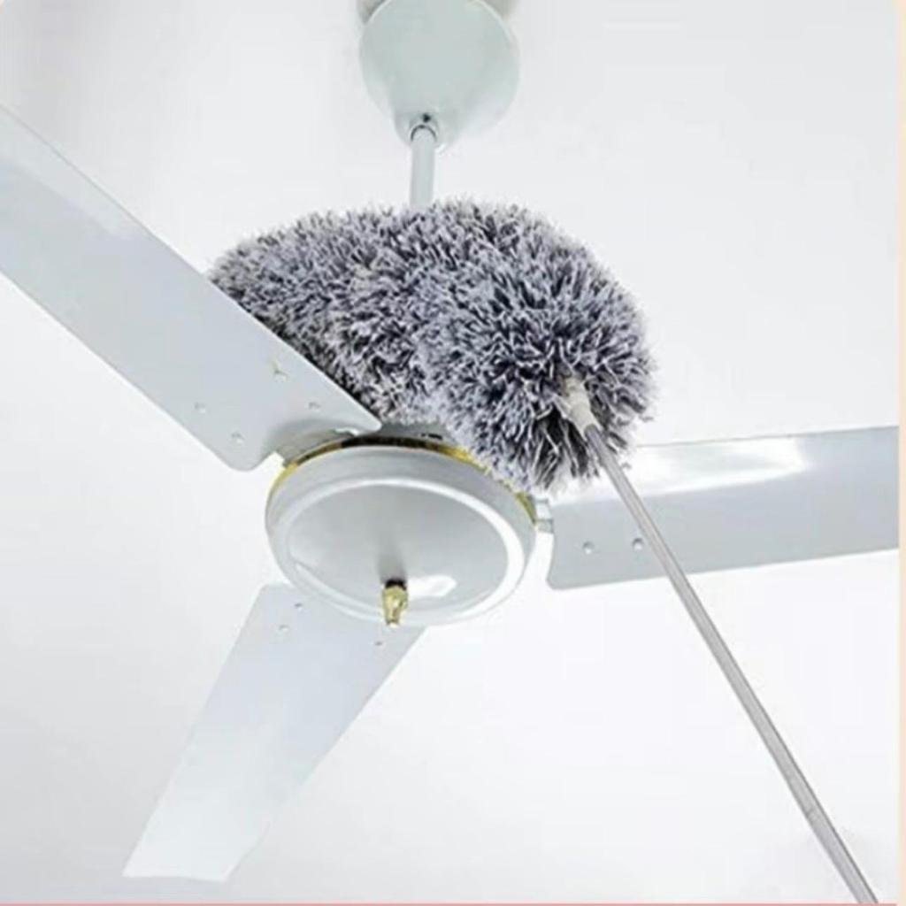 Chổi Quét Trần Nhà Quét Mạng Nhện Gấp Gọn, Kéo Dài 2m8 Đầu Chổi Gập 90 Độ inox Len