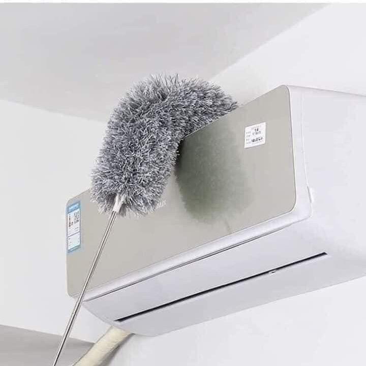 Chổi Quét Trần Nhà Quét Mạng Nhện Gấp Gọn, Kéo Dài 2m8 Đầu Chổi Gập 90 Độ inox Len
