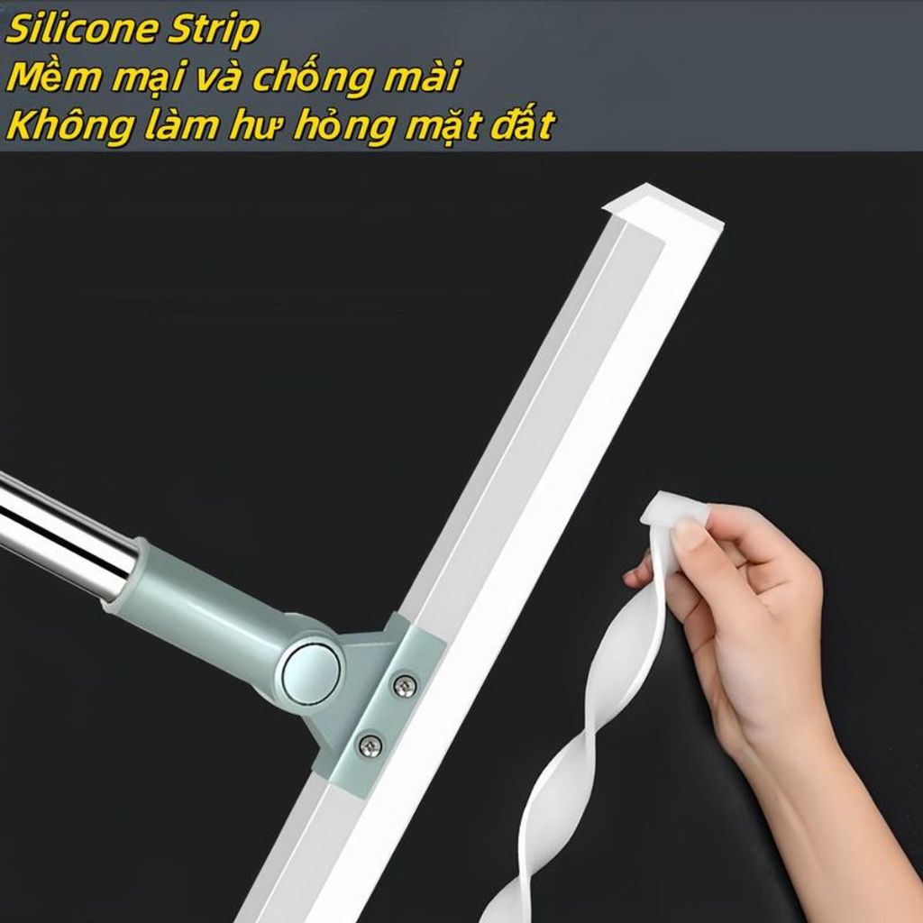 Cây Gạt Nước Sàn Nhà, Chổi Gạt Nước Silicon Nhà Tắm Cán Thép Không Gỉ Tăng Giảm Chiều Dài