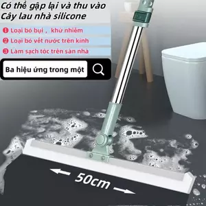 Cây Gạt Nước Sàn Nhà, Chổi Gạt Nước Silicon Nhà Tắm Cán Thép Không Gỉ Tăng Giảm Chiều Dài