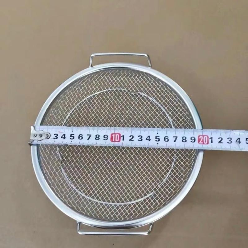SET KHAY (ĐĨA) KÈM VỈ LƯỚI LỌC DẦU CHẤT LIỆU INOX 304 CAO CẤP, SIZE 20cm Rổ Lỗ