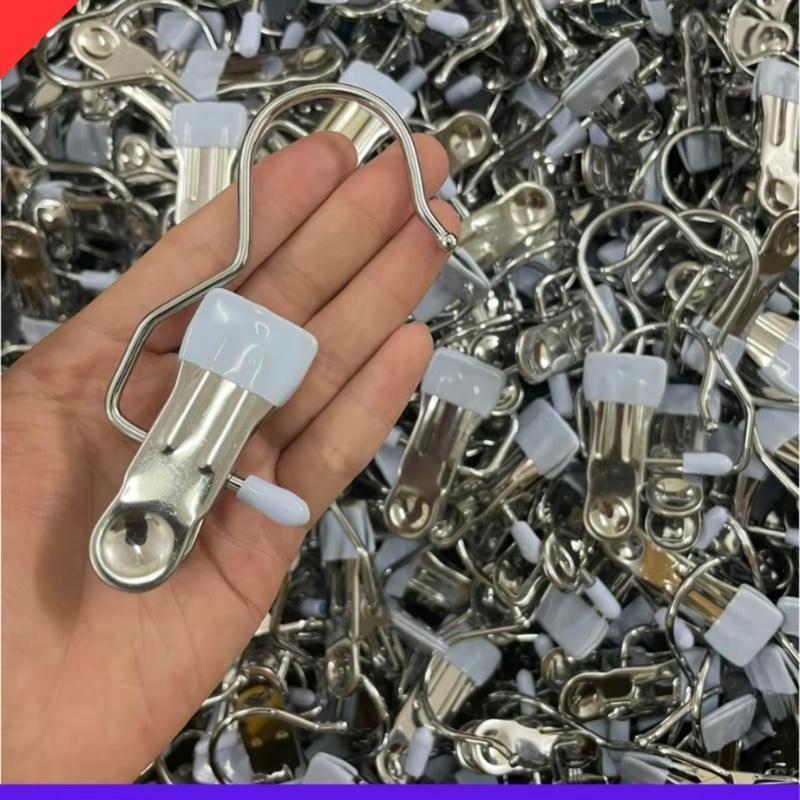 COMBO 50￼ Móc Kẹp Đơn Treo Quần Áo, Mũ, Nón ,Tất, Vớ Bằng Inox Bọc Nhựa PVC Chắc Chắn Chống Tuột Tiện Ích, Đa Năng. Móc