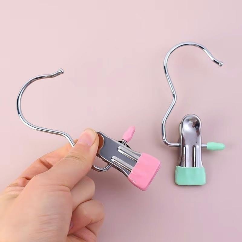 COMBO 50￼ Móc Kẹp Đơn Treo Quần Áo, Mũ, Nón ,Tất, Vớ Bằng Inox Bọc Nhựa PVC Chắc Chắn Chống Tuột Tiện Ích, Đa Năng. Móc