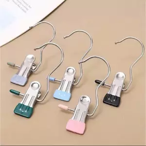 COMBO 50￼ Móc Kẹp Đơn Treo Quần Áo, Mũ, Nón ,Tất, Vớ Bằng Inox Bọc Nhựa PVC Chắc Chắn Chống Tuột Tiện Ích, Đa Năng. Móc