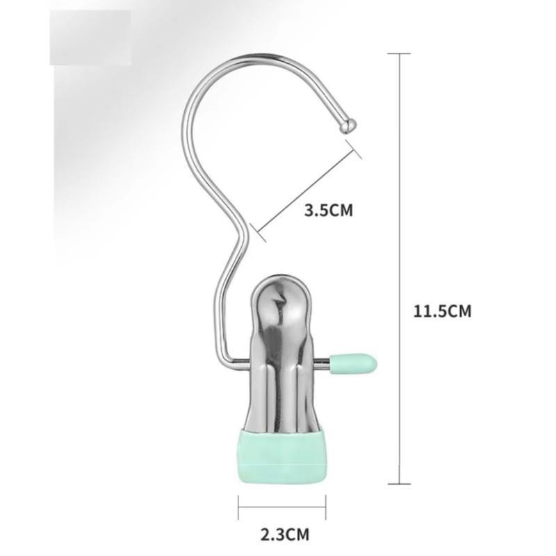 COMBO 50￼ Móc Kẹp Đơn Treo Quần Áo, Mũ, Nón ,Tất, Vớ Bằng Inox Bọc Nhựa PVC Chắc Chắn Chống Tuột Tiện Ích, Đa Năng. Móc