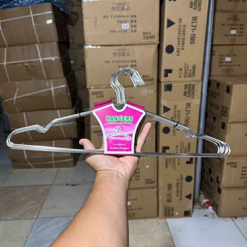 Combo 20 Móc Treo Quần Áo Inox Loại Dày, Móc Phơi Chắc Chắn, Chịu Lực Tốt Kích Thước 42cm