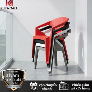 Ghế ăn tựa lưng nhựa kim cương chồng xếp được chống mưa nắng tiết kiệm không gian, phù hợp trong nhà & ngoài trời