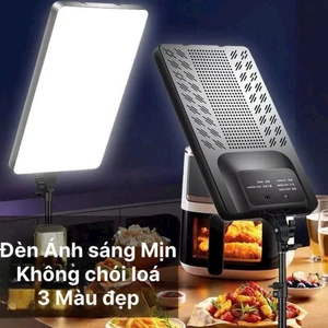 Đèn livestream chữ nhật chân 2m1 loại tốt bằng thép, đèn có 3 chế độ ánh sáng đẹp