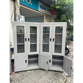 tủ hồ sơ 2 cánh kính đựng tệp tài liệu chắc chắc