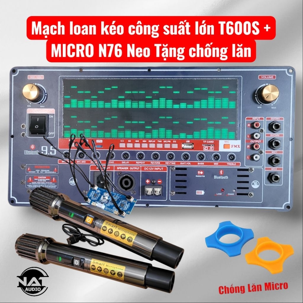 Mạch loa kéo công suất lớn T600S kèm micro chọn lọc tặng chống lăn mic ...