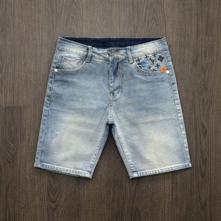 Quần Short Jean Nam Wash Bạc Form Chuẩn Co Giãn – Phong Cách Trẻ Trung H_LUXURY