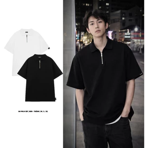 Áo Polo ZIP Local Brand Unisex LUCID BASIC Cao Cấp Nam Nữ Tay Lỡ From Rộng Chất Cotton