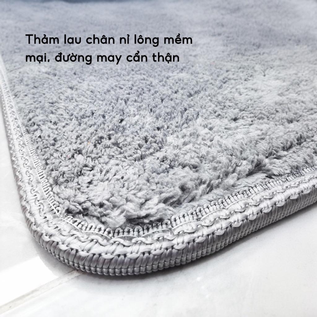 Combo 3-5 Tấm Thảm Lau Chân Lông Cừu Len Mịn Màu Ngẫu Nhiên - Thấm Hút Tốt - Chống Trơn Trượt KT 40x60cm