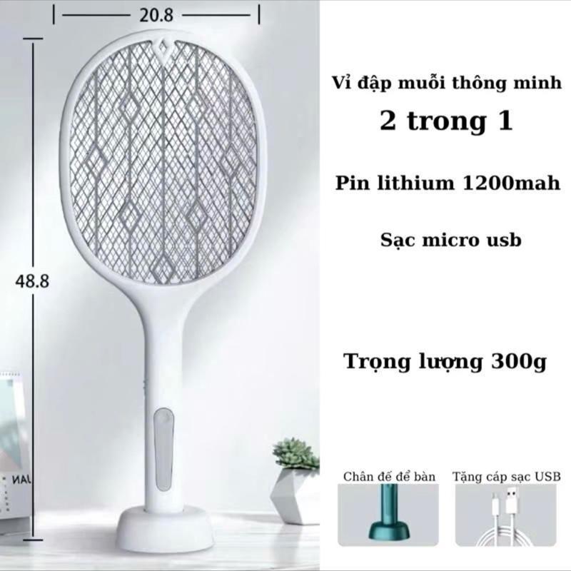 Vợt muỗi tự động kiêm đèn bắt muỗi 2in1 tự động sạc tích điện vợt bắt muỗi thông minh cao cấp để bàn 2024 AM263  Máy Bắt