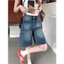 Quần Short Jeans Dáng Lửng ống Rộng Dành Cho Nữ