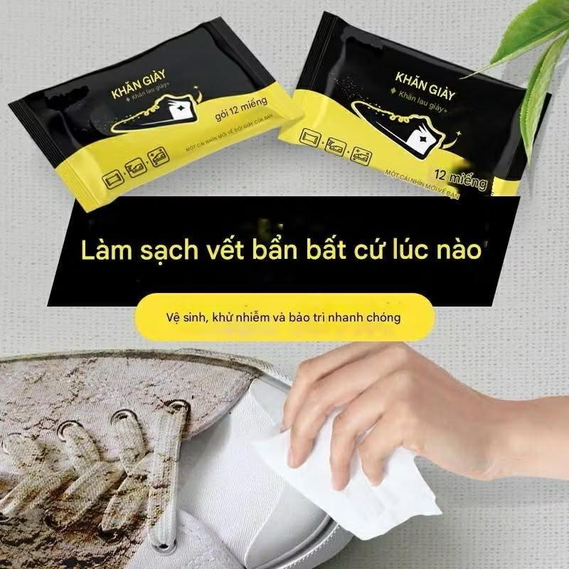 [MUA 5 TẶNG 1] Combo 6 Bịch Khăn Ướt Lau Giày Đa Năng, Làm Sạch Giày Dép – Túi Xách – Balo – Bếp