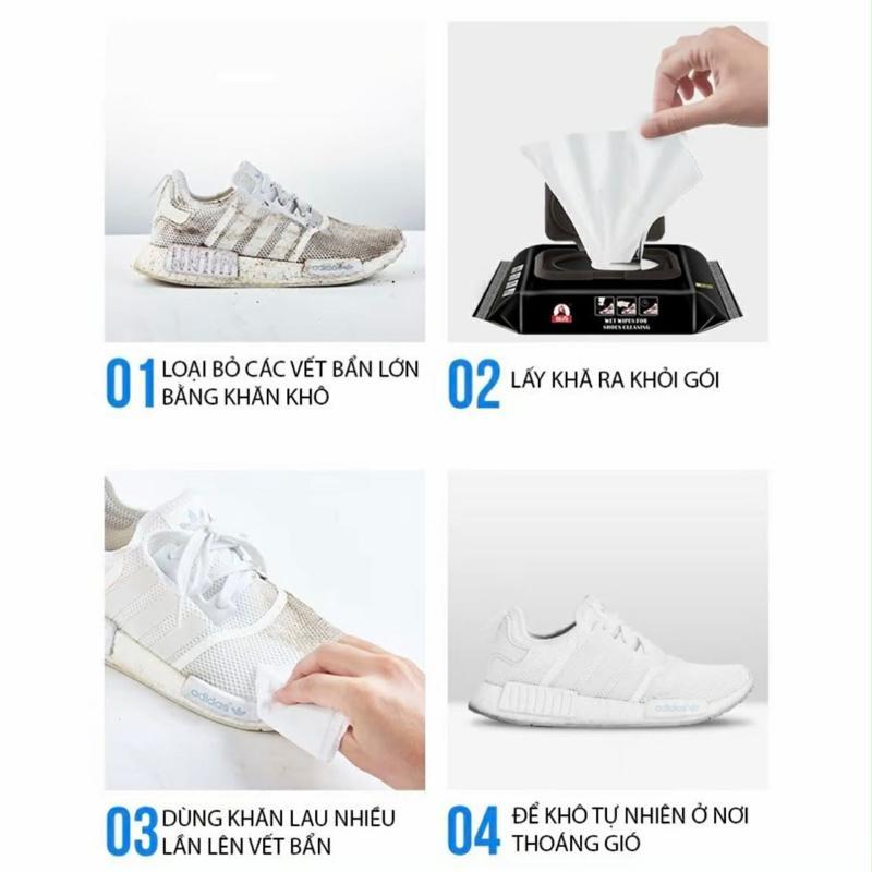 [MUA 5 TẶNG 1] Combo 6 Bịch Khăn Ướt Lau Giày Đa Năng, Làm Sạch Giày Dép – Túi Xách – Balo – Bếp