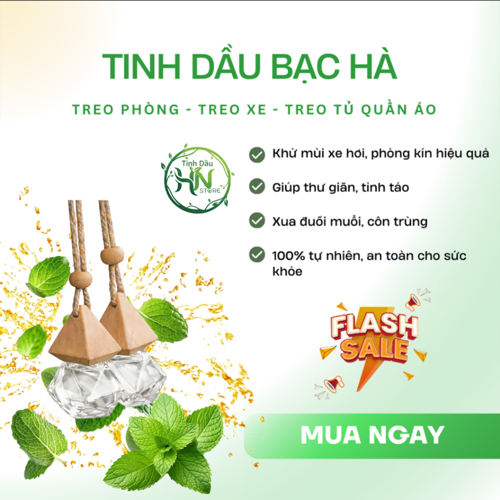 Tinh Dầu Thơm Phòng  Nguyên Chất Treo Xe Treo Phòng 10ml: Thơm Phòng, Thơm Xe, Đuổi Muỗi.