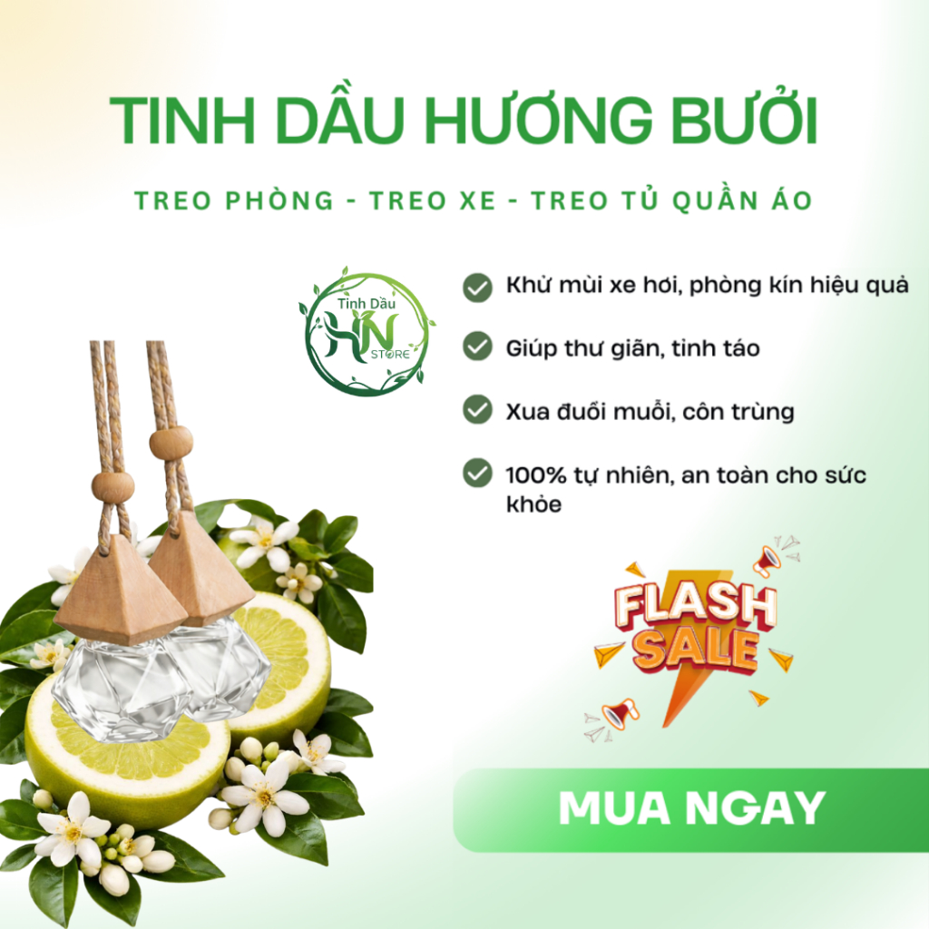 Tinh Dầu Thơm Phòng  Nguyên Chất Treo Xe Treo Phòng 10ml: Thơm Phòng, Thơm Xe, Đuổi Muỗi.