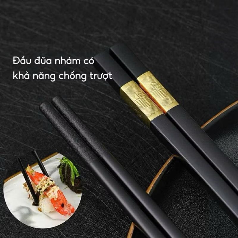 Combo Đũa Kháng Khuẩn Mạ Vàng Chống Mốc Chịu Nhiệt- Đũa Mạ Vàng Chống Sốc Chịu Nhiệt