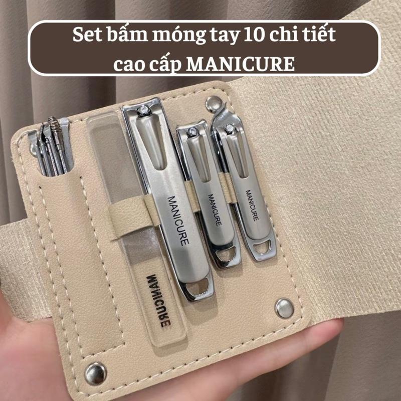 Bộ Dụng Cụ Bấm Móng Tay 10 Món - Bộ Cắt, Bấm Dũa Móng Tay - Sét Dụng Cụ Làm Móng Chi Tiết Nail Care Cao Cấp