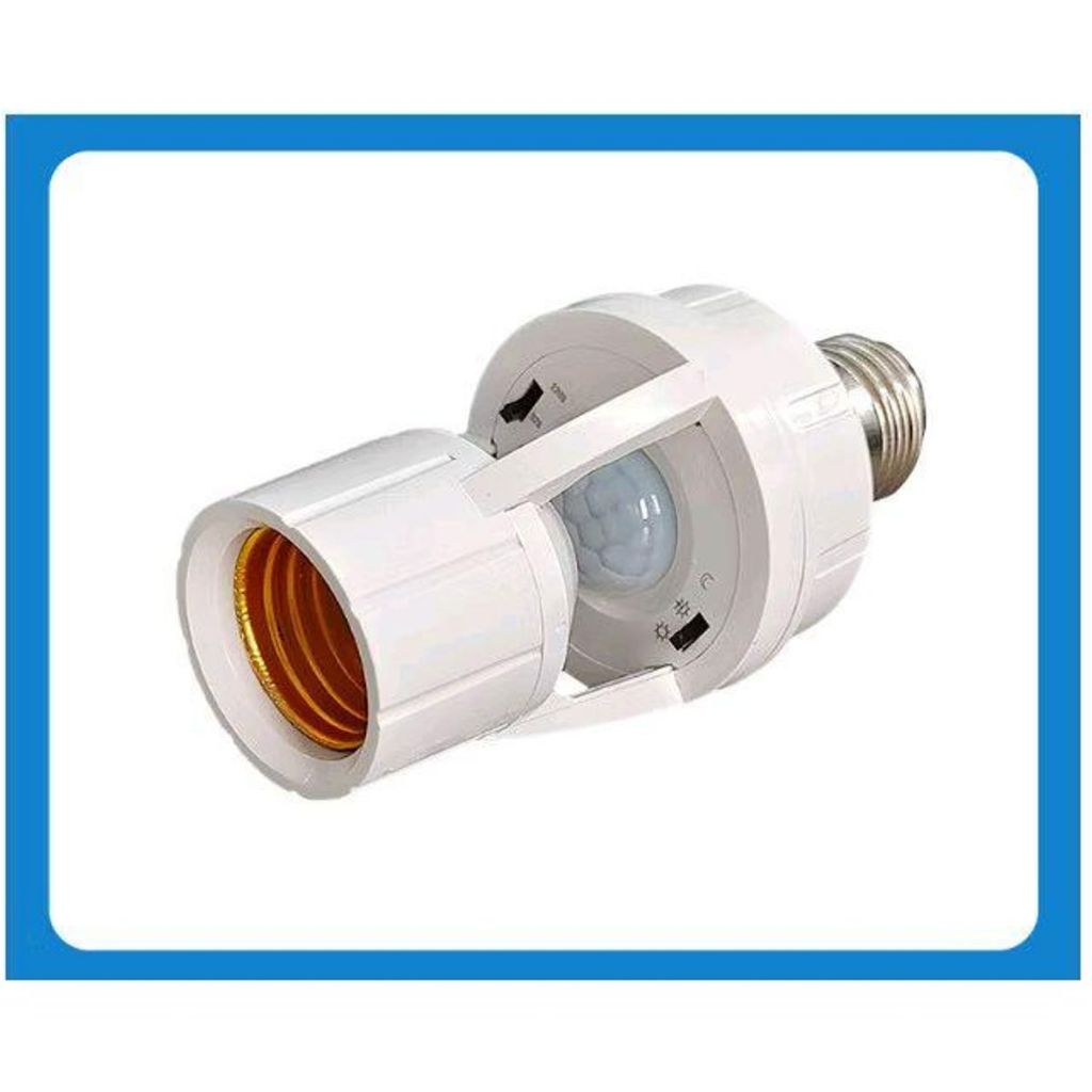 Đui đèn treo cảm ứng hồng ngoại E27 - Loại tốt, cảm biến chuyển động, có nút chỉnh thời gian