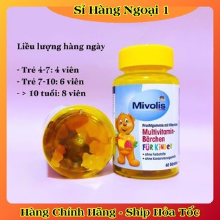 Kẹo Gấu Mivolis Mutivitamin Thơm Ngon Bổ Hương Trái Cây Cho Bé của Đức