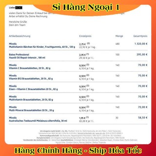 [NỘI ĐỊA ĐỨC] Kẹo gấu Mivolis Multivitamin Barchen vị trái cây, 60 Viên