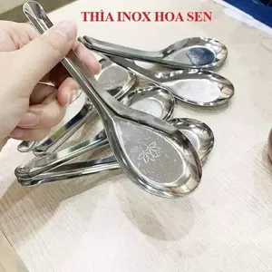 Thìa Inox Bông Sen Hoa Sen, Thìa Ăn Phở, Thìa Ăn Cháo Inox Tiện Dụng