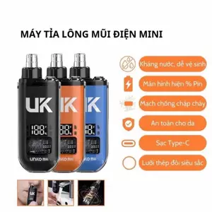 Máy Tỉa Lông Mũi Điện Mini, Tông Đơ Cắt Lông Mũi Có Màn Hình LCD An Toàn Cho Da, Lưỡi Kép Đôi Chống Nước, Chống Chập