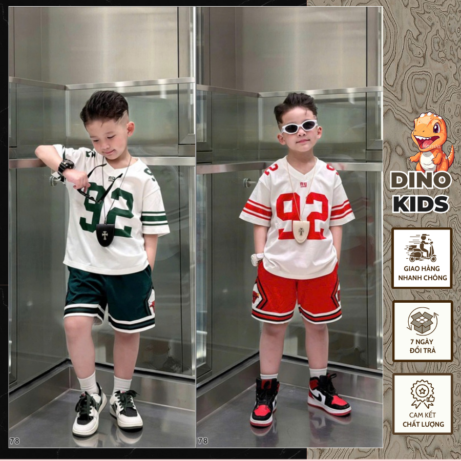 Bộ Hè Bé Trai Thể Thao Smano 92 Siêu Đẹp - Bộ Cộc Bé Trai Smano Số 92 Chất Cotton Cực Mát
