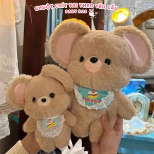 Gấu bông chuột chít đeo yếm. Thú bông chú chuột con đeo yếm làm quà tặng đáng yêu BaBy Ros