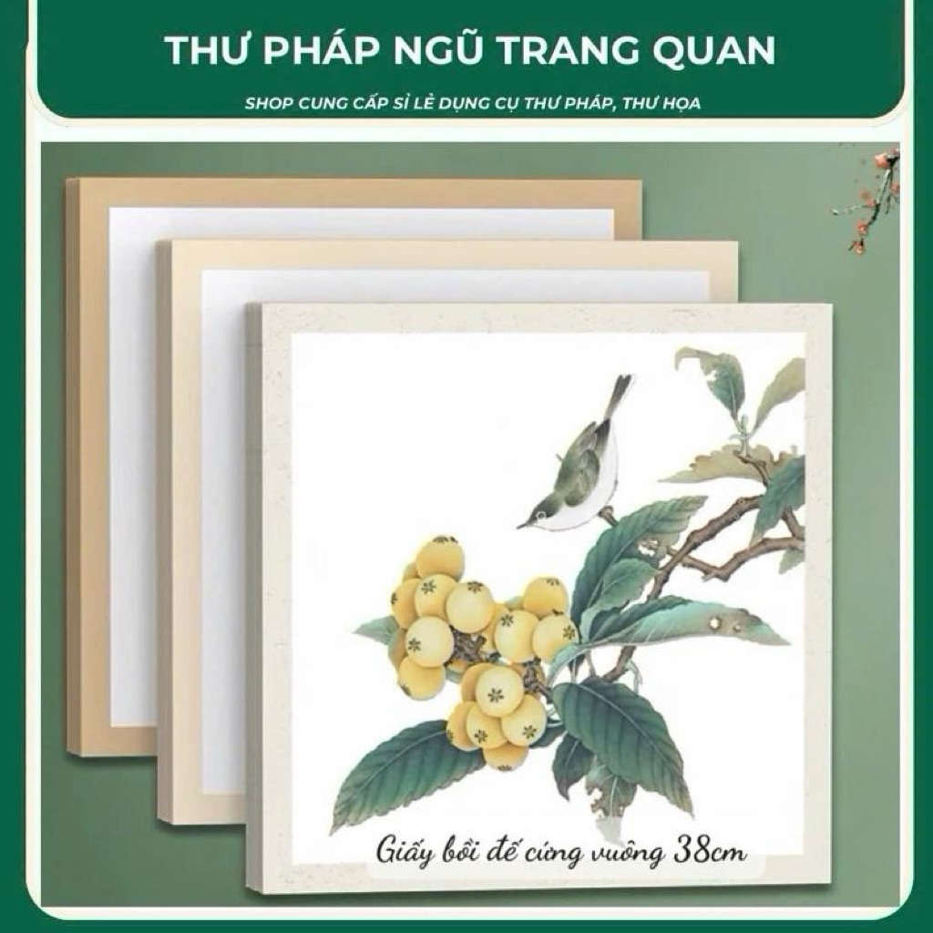 Giấy bồi đế cứng kích thước vuông 38x38cm một tệp 10 tờ viết chữ vẽ tranh thủy m