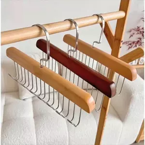 Móc Gỗ Treo Đồ Đa Năng, móc gỗ treo đồ trống trơn trượt tiết kiệm không gian Treo Tường, Móc Treo Quần Áo