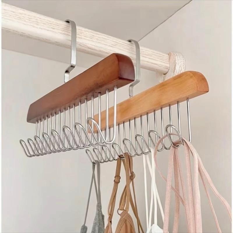 Móc Gỗ Treo Đồ Đa Năng, móc gỗ treo đồ trống trơn trượt tiết kiệm không gian Treo Tường, Móc Treo Quần Áo