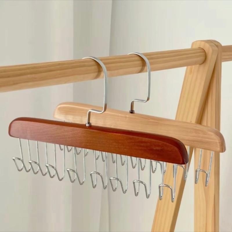 Móc Gỗ Treo Đồ Đa Năng, móc gỗ treo đồ trống trơn trượt tiết kiệm không gian Treo Tường, Móc Treo Quần Áo