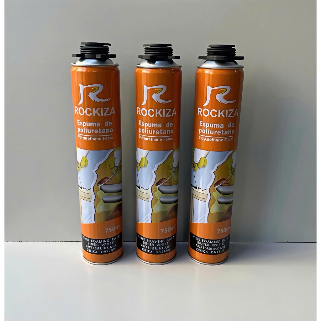 (3 chai+ Tặng vòi xịt) Keo Bọt Nở ROCKIZA 750ml- Tạo Bọt Cao, Nhanh Khô- Chống Thấm, Cách Nhiệt FREESHI