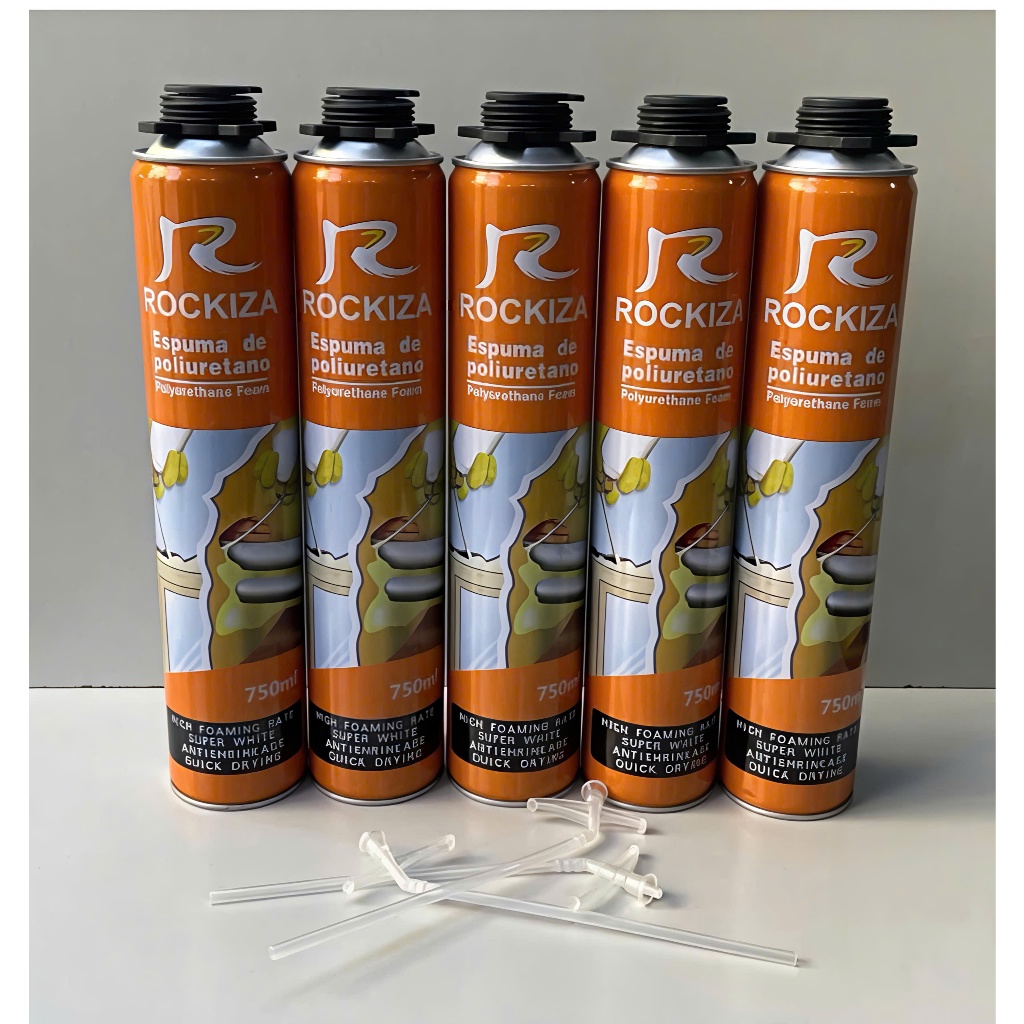 (3 chai+ Tặng vòi xịt) Keo Bọt Nở ROCKIZA 750ml- Tạo Bọt Cao, Nhanh Khô- Chống Thấm, Cách Nhiệt FREESHI