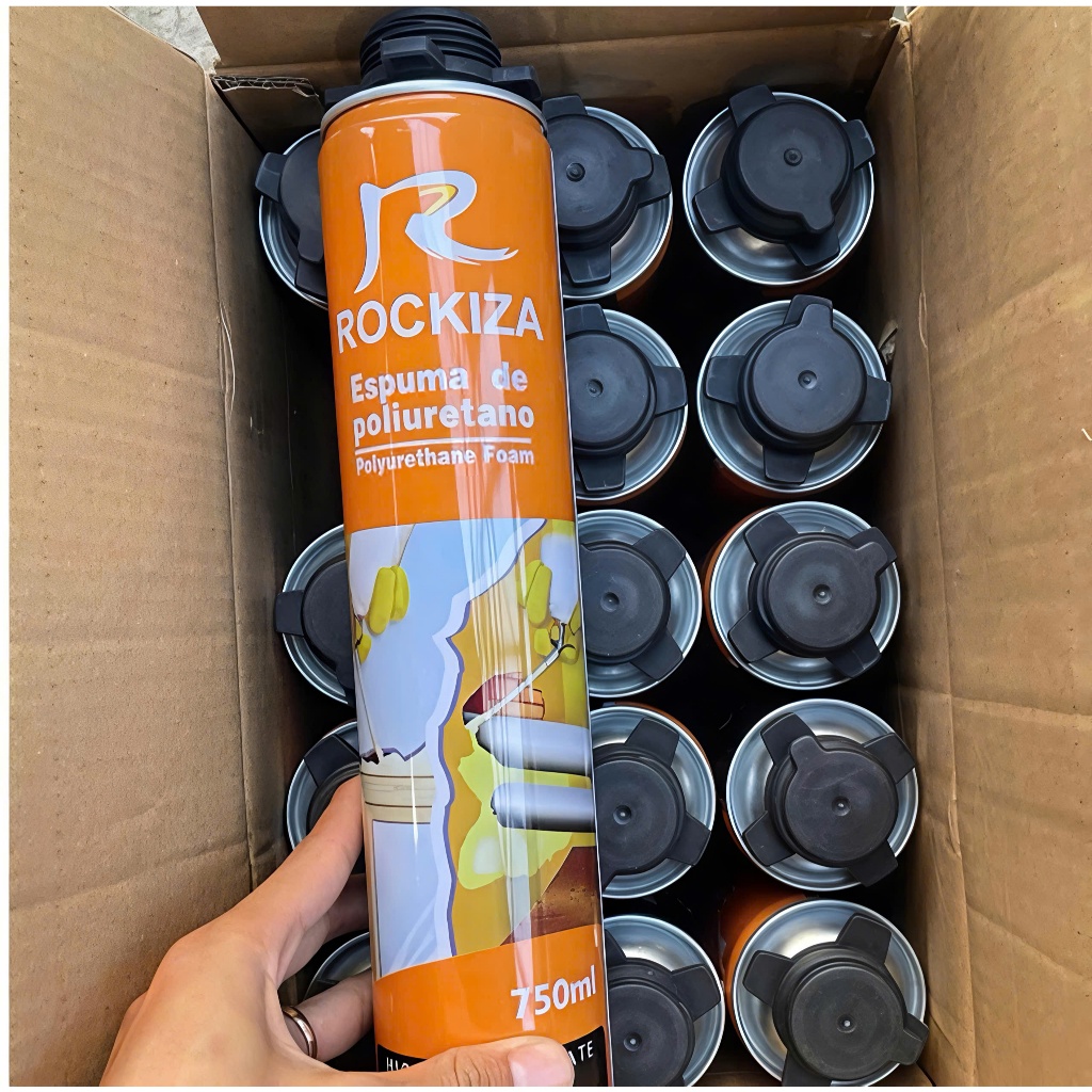 (3 chai+ Tặng vòi xịt) Keo Bọt Nở ROCKIZA 750ml- Tạo Bọt Cao, Nhanh Khô- Chống Thấm, Cách Nhiệt FREESHI