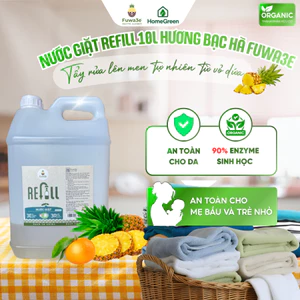 Nước Giặt Sinh Học FUWA3E 10L Hương Bạc Hà – Siêu Sạch, An Toàn Cho Bé