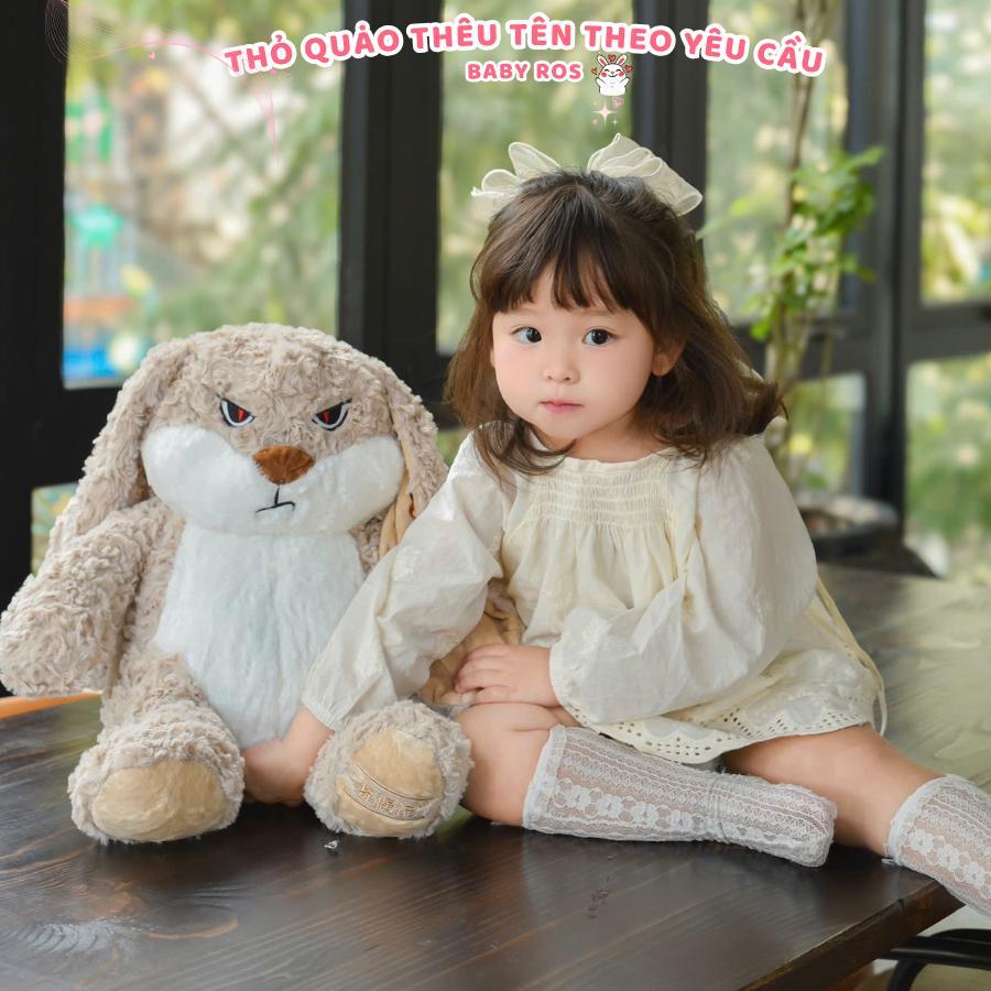 Gấu Bông Thỏ Quạo Thêu Tai Theo Yêu Cầu - Quà tặng trẻ em, sinh nhật, người yêu - Gấu Bông Baby Ros
