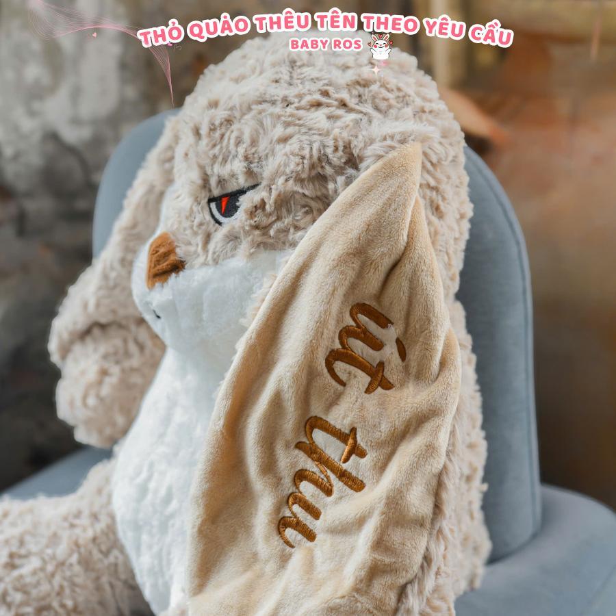 Gấu Bông Thỏ Quạo Thêu Tai Theo Yêu Cầu - Quà tặng trẻ em, sinh nhật, người yêu - Gấu Bông Baby Ros