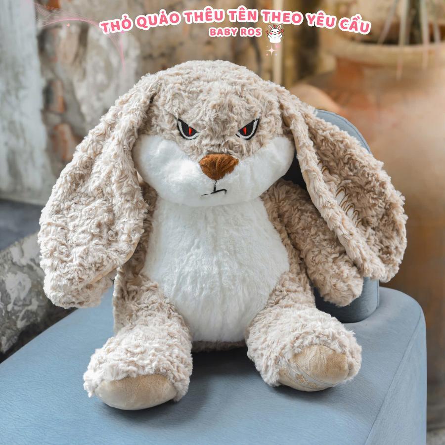 Gấu Bông Thỏ Quạo Thêu Tai Theo Yêu Cầu - Quà tặng trẻ em, sinh nhật, người yêu - Gấu Bông Baby Ros