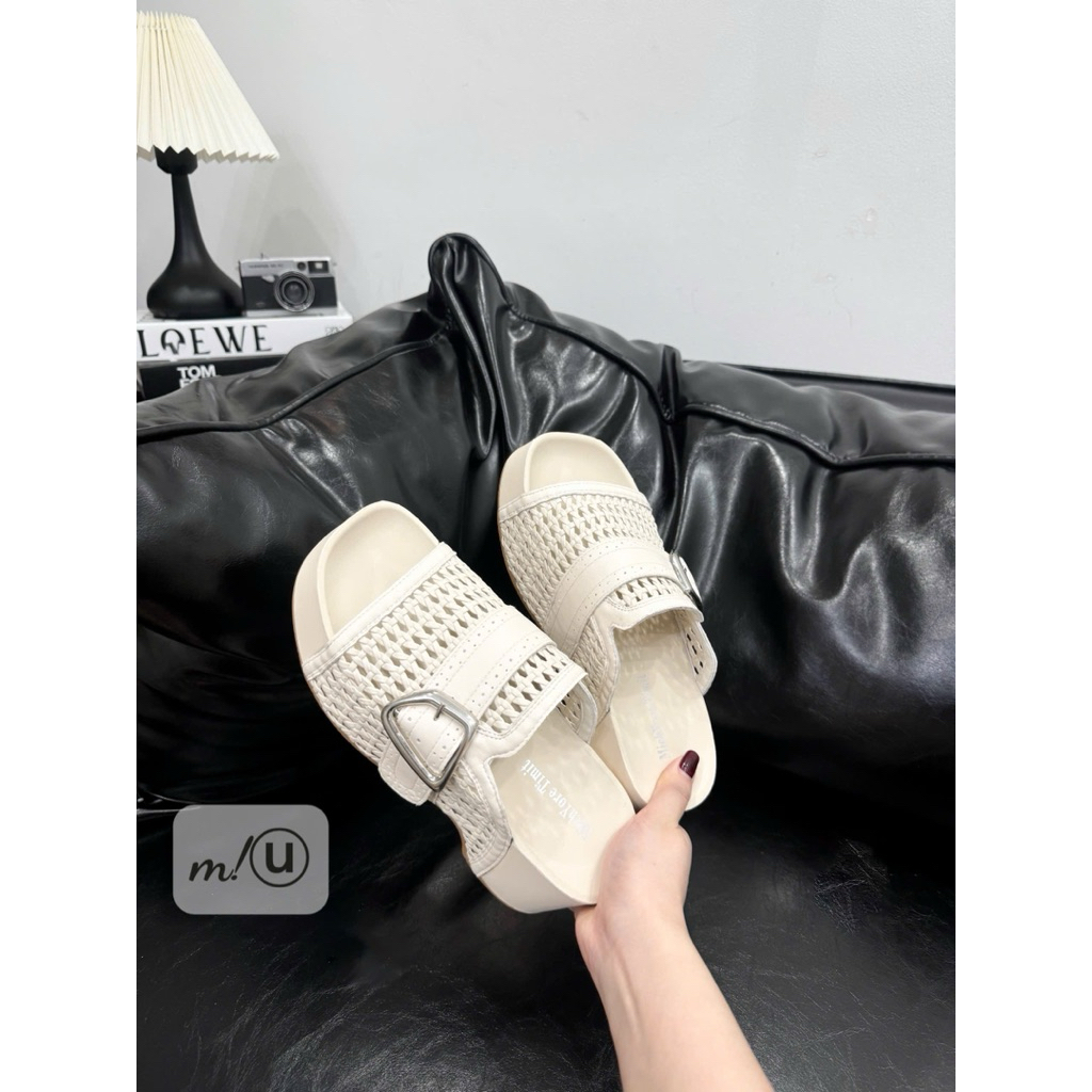 👢🩴👢Guốc khuy bản da - đan lưới