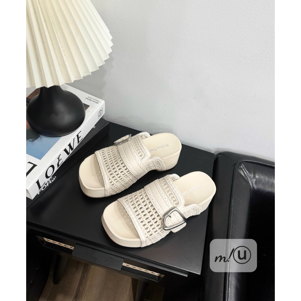 👢🩴👢Guốc khuy bản da - đan lưới