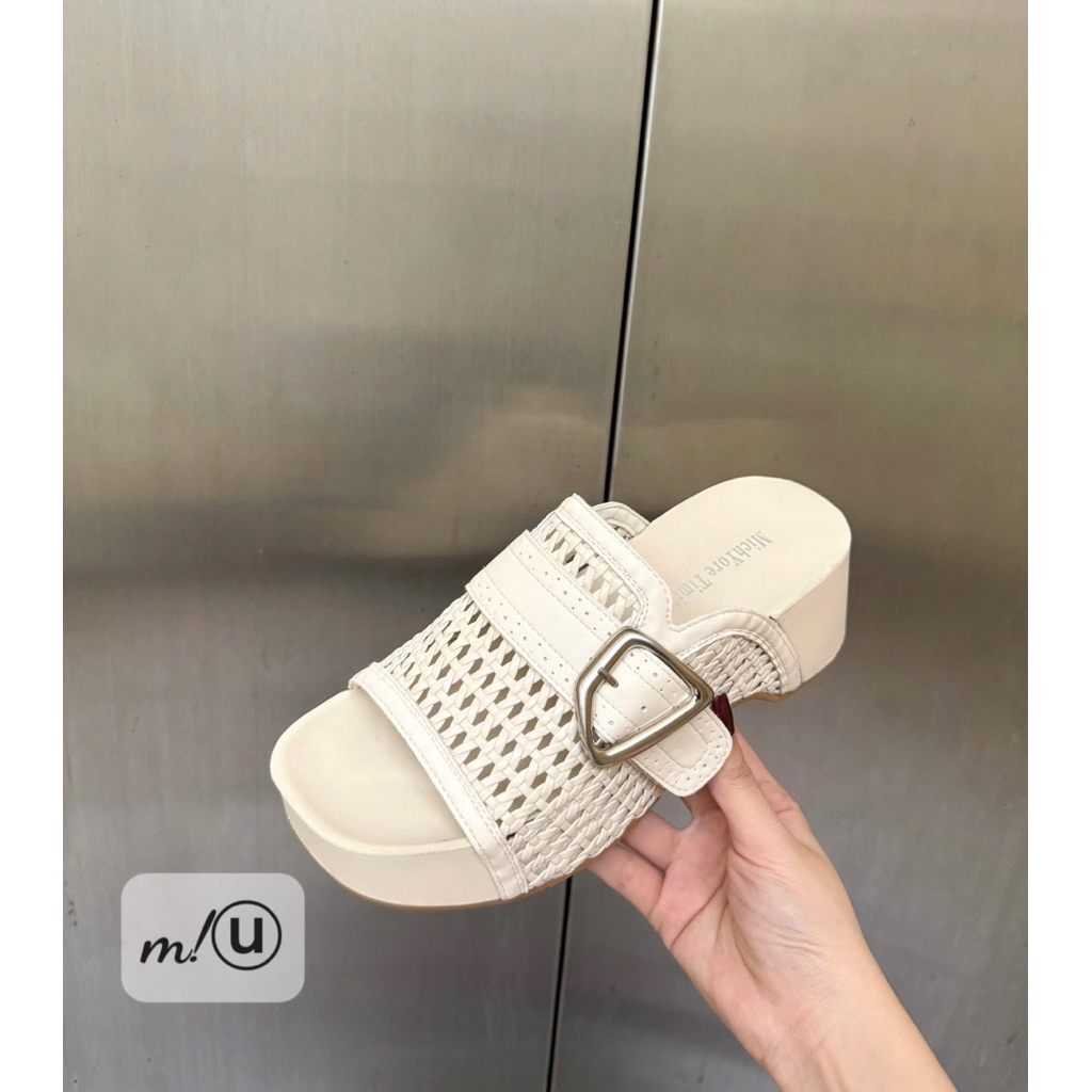 👢🩴👢Guốc khuy bản da - đan lưới