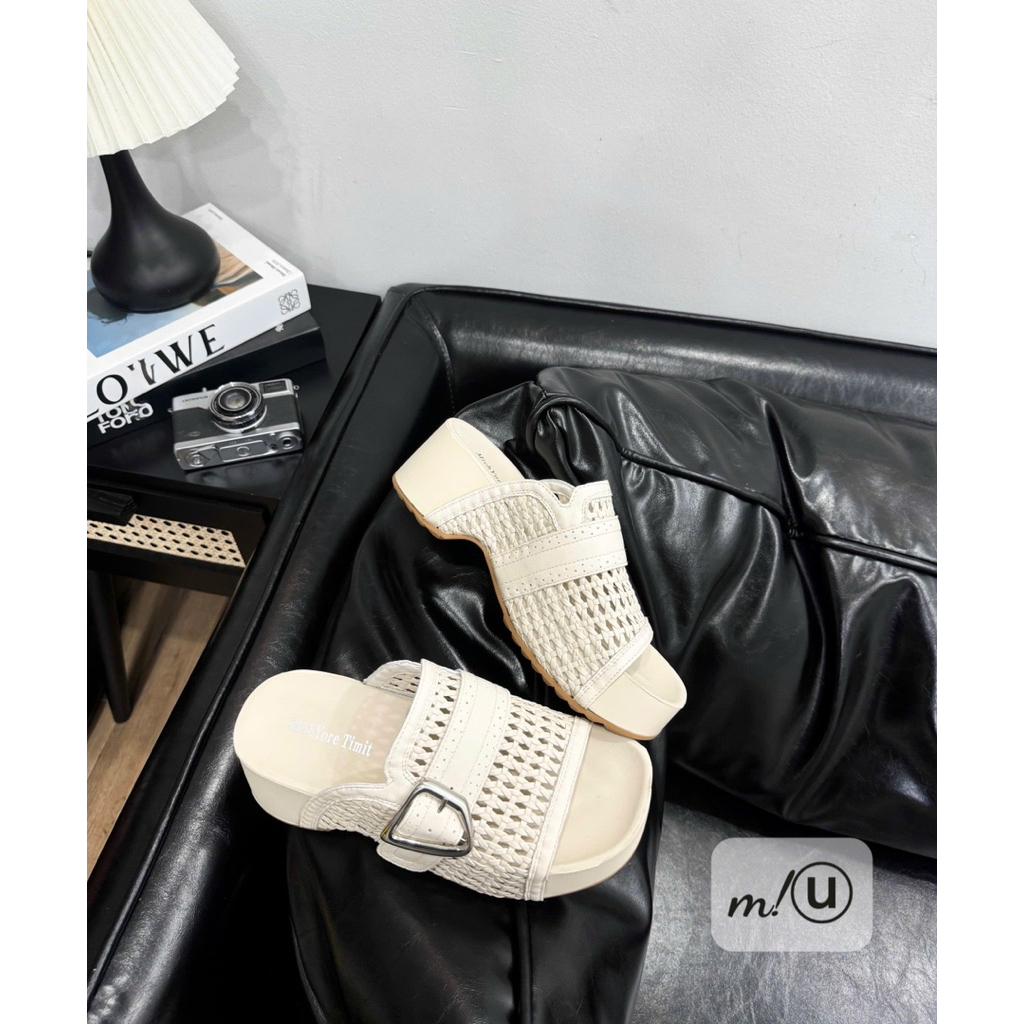 👢🩴👢Guốc khuy bản da - đan lưới
