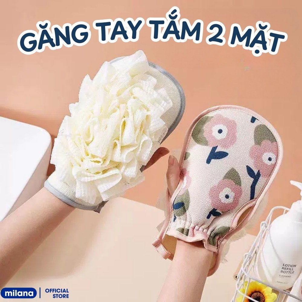 Bao Tay/Găng Tay Tắm 2 Mặt Tẩy Da Chết Tạo Bọt Massage Toàn Thân – Bao Tay Tắm Hoa Văn Cao Cấp